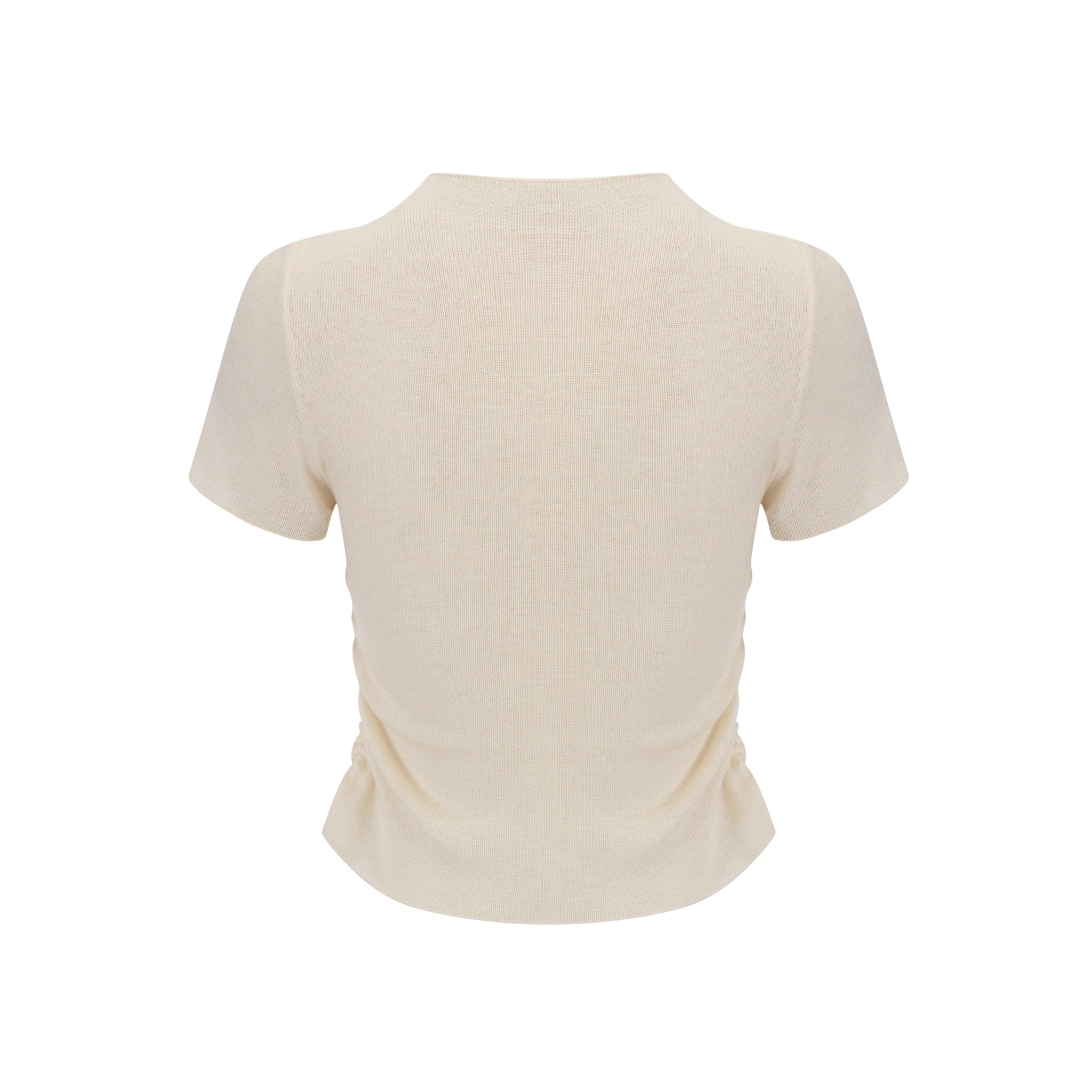 ARTE PURA Beige Bow Tie Knit Top With Chain | MADA IN CHINA