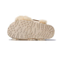 LOST IN ECHO Beige Buckle Decoration Furry Slippers | MADA IN CHINA