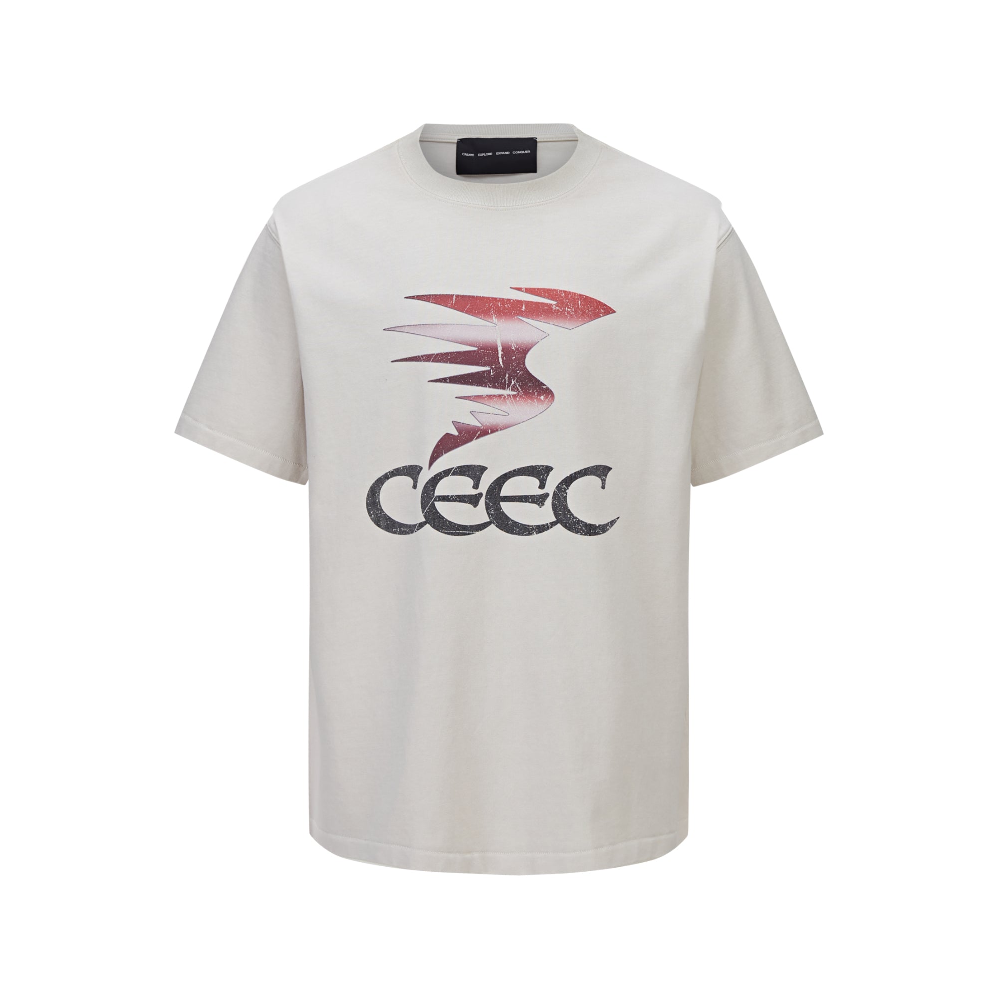 CEEC Beige Classic Tornado Logo Tee | MADA IN CHINA