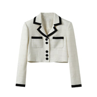 ICE DUST Beige Classic Wool Embroidered Tweed Jacket | MADA IN CHINA