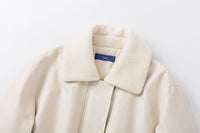 Ther. Beige Faux leather padded parka coat | MADA IN CHINA