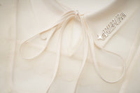 ARTE PURA Beige Lapel Babydoll Dress With Pleated Gauze | MADA IN CHINA