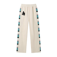 ANDREA MARTIN Beige Letter Striped Trousers | MADA IN CHINA