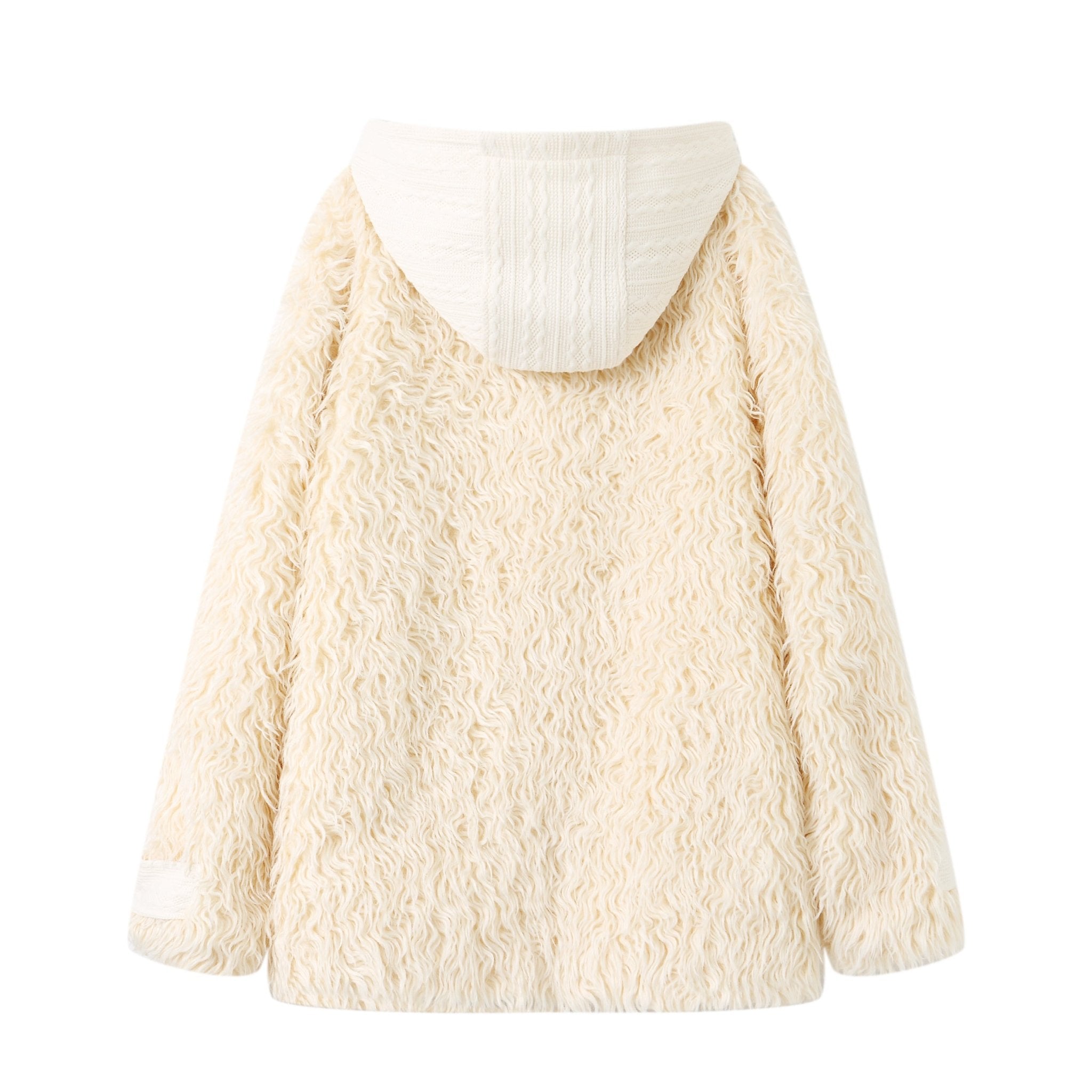 ANDREA MARTIN Beige Patchwork Woolly Coat | MADA IN CHINA