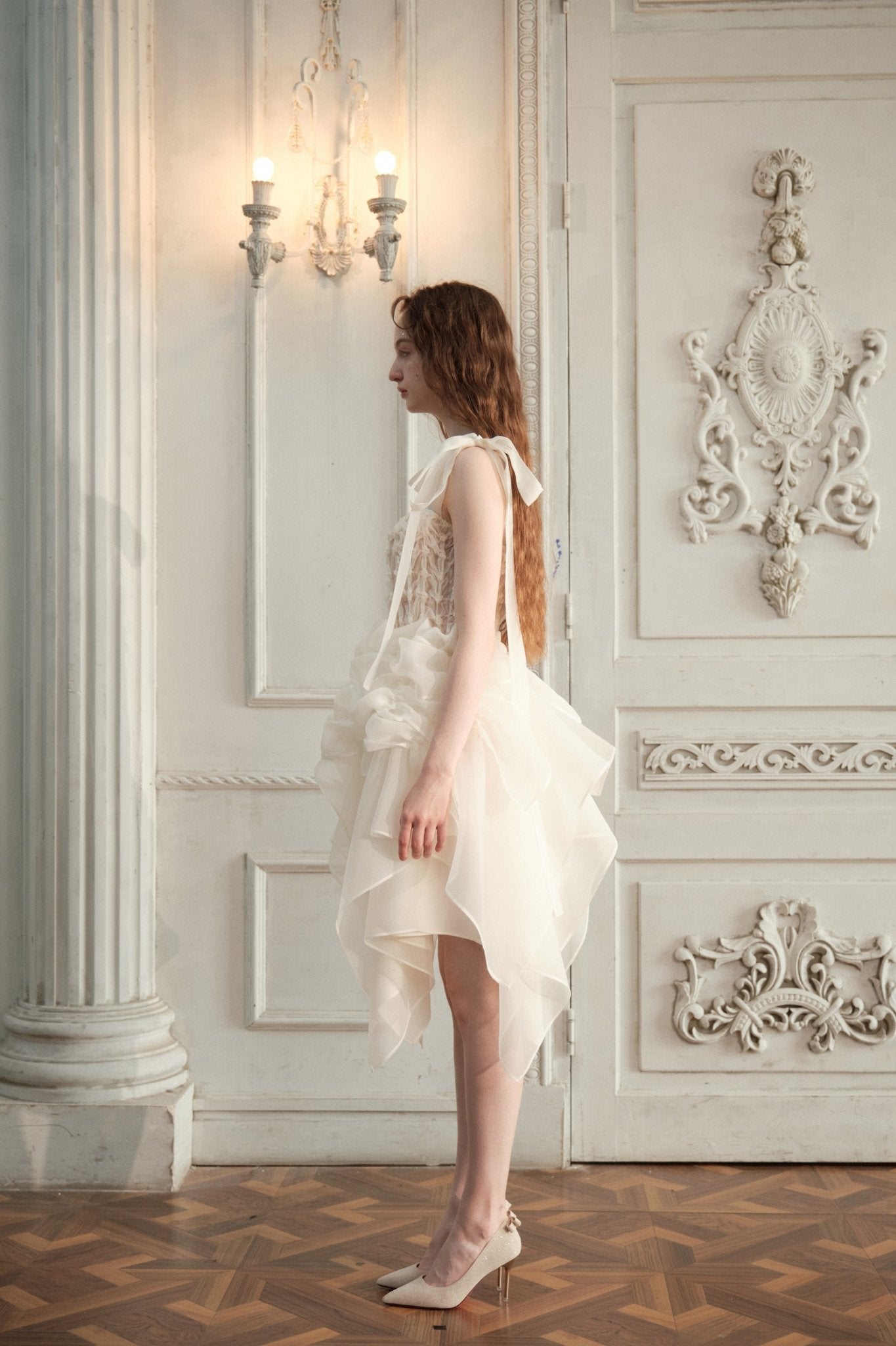 ARTE PURA Beige Texture Sling Princess Dress With Gauze | MADA IN CHINA