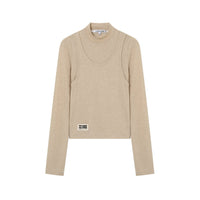 SOMESOWE Beige Two Piece See-Through T-shirt | MADA IN CHINA