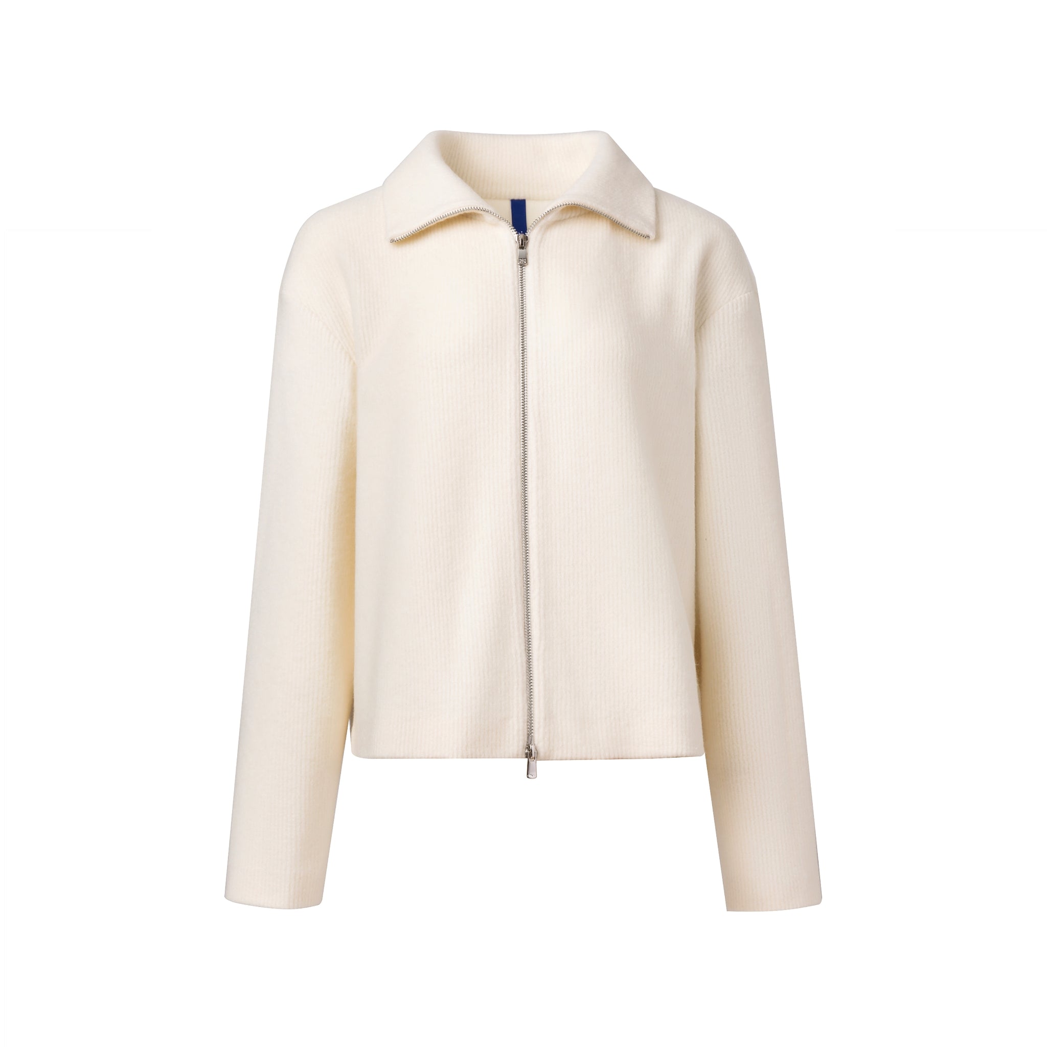 Ther. Beige Zipped turtleneck wool jacket | MADA IN CHINA