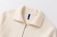 Ther. Beige Zipped turtleneck wool jacket | MADA IN CHINA