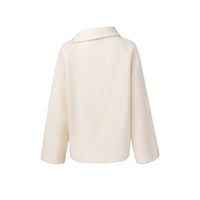Ther. Beige Zipped turtleneck wool pullover | MADA IN CHINA