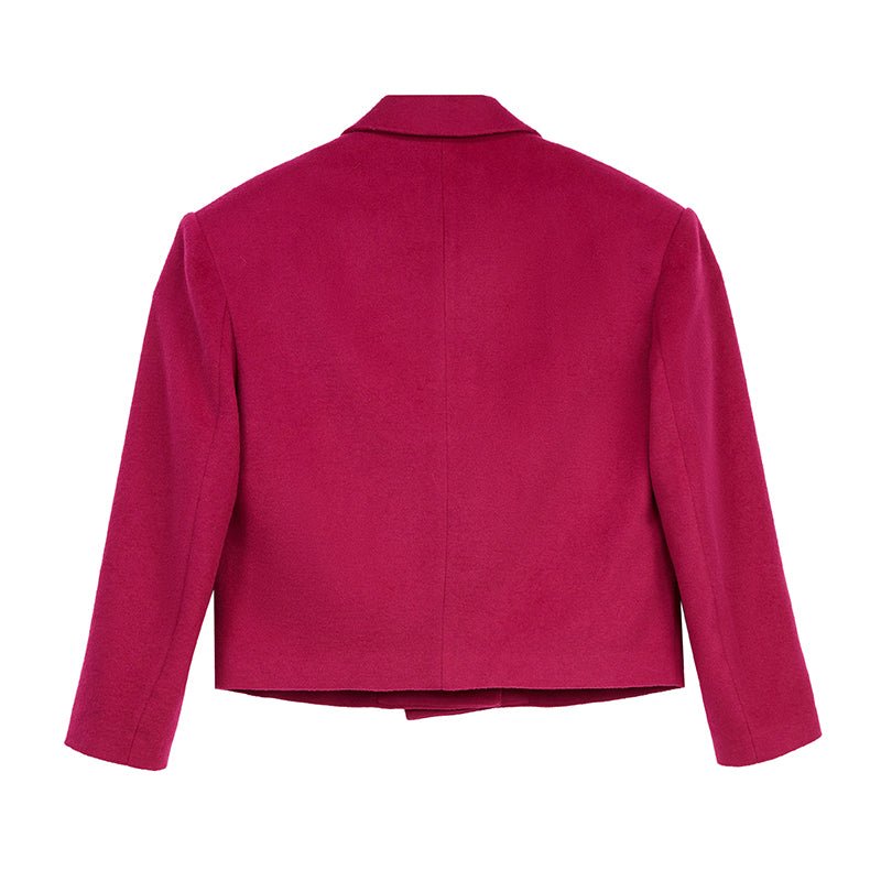 VANN VALRENCÉ Berry Purple Tweed Silhouette Coat | MADA IN CHINA