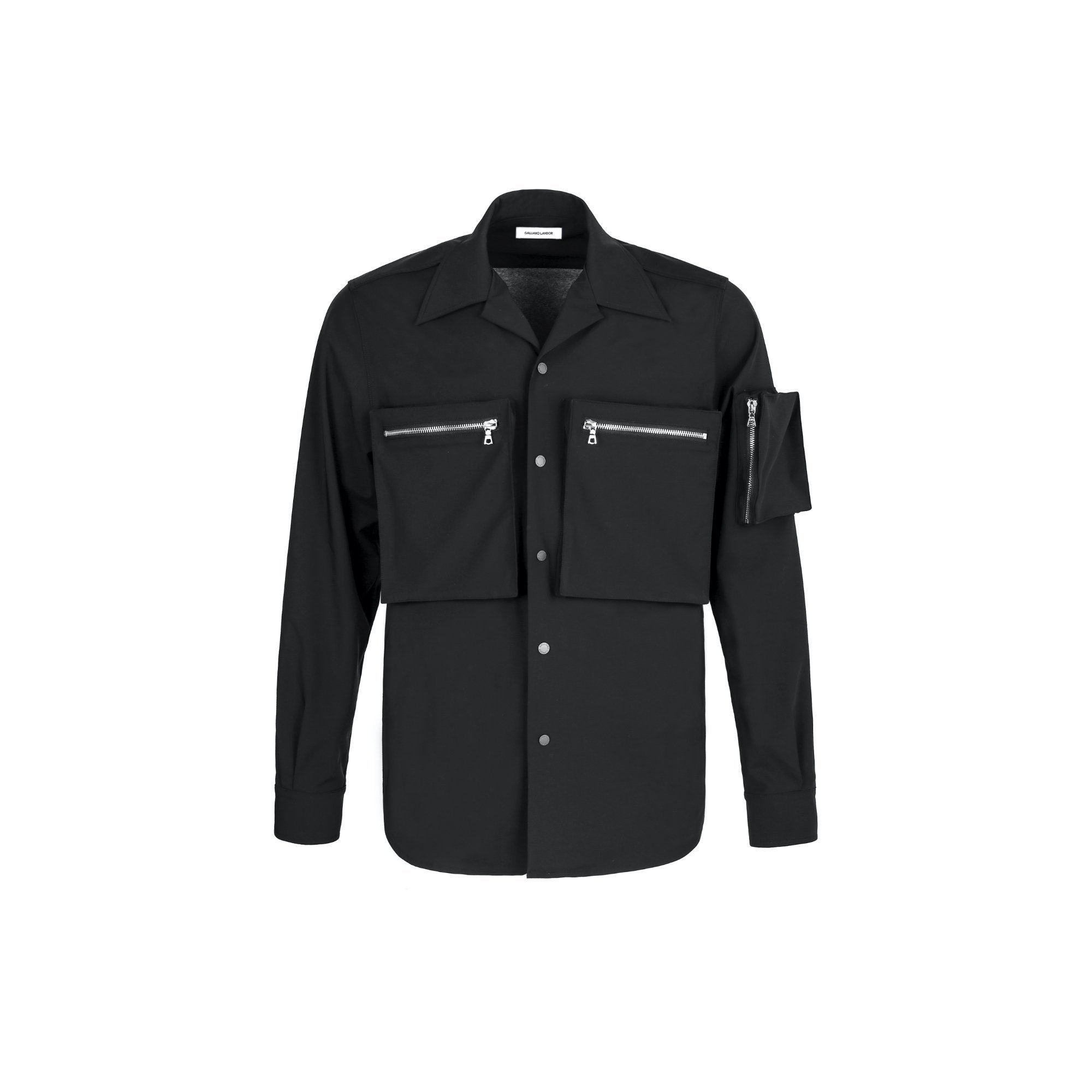 GALLIANO LANDOR Black Aero-Layer Tech-Nylon Shirt | MADA IN CHINA