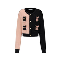 Alexia Sandra Black And Pink Cardigan With Pockets | MADA IN CHINA