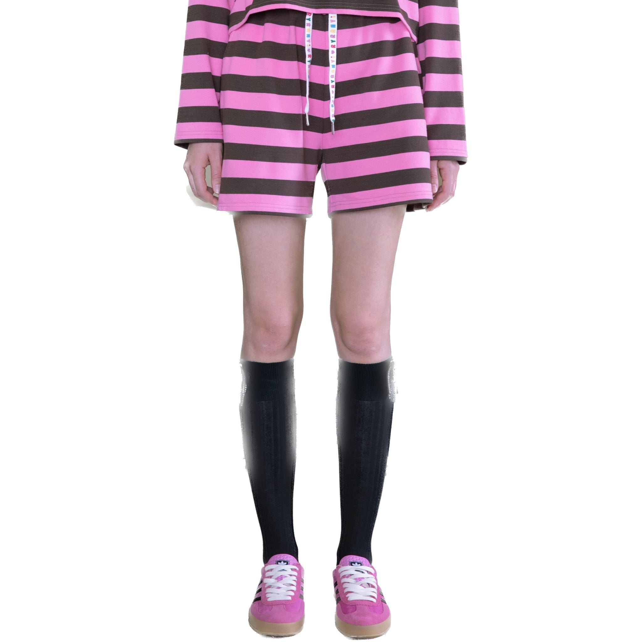 RYRANYI Black And Pink Stripe Short Pants | MADA IN CHINA