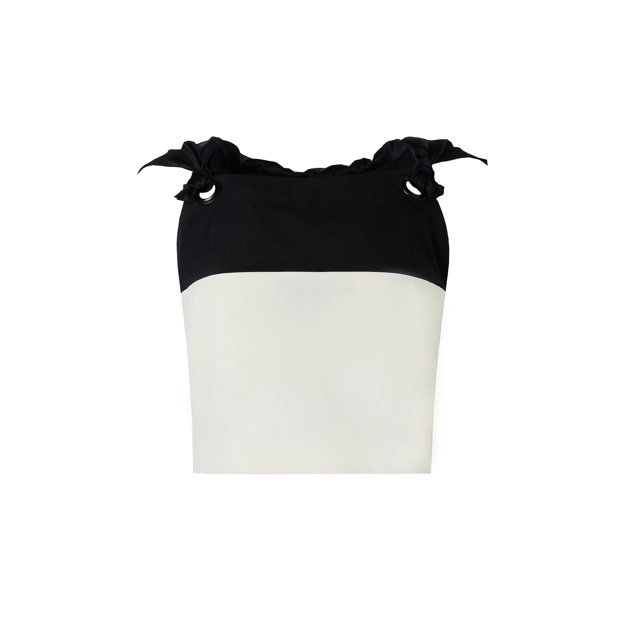 Andrea Martin Black and White Color Contrast Hooded Shirt | MADA IN CHINA