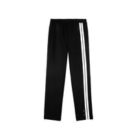 UNAWARES Black And White Customized Silver Print with White Striped Sports Pants | MADA IN CHINA
