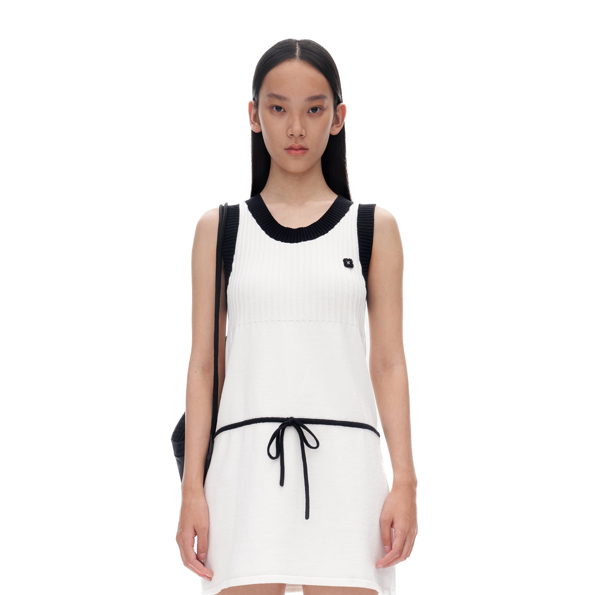 HERLIAN Black And White Drawstring Dress | MADA IN CHINA