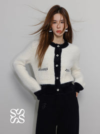 SOMESOWE Black And White Fake Fur Retro Coat | MADA IN CHINA