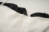 ARTE PURA Black And White Floral Mini Padded Dress Wrap | MADA IN CHINA