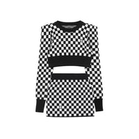 SMFK Black And White Grid Knitted Set | MADA IN CHINA