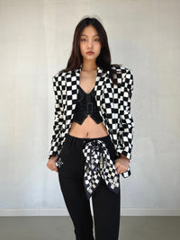 SMFK Black And White Grid Suit | MADA IN CHINA