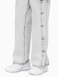 FENGCHEN WANG Black And White Side Release Denim Pants | MADA IN CHINA