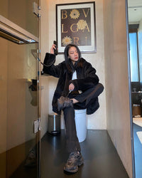ANDREA MARTIN Black Aurora Fur Jacket | MADA IN CHINA