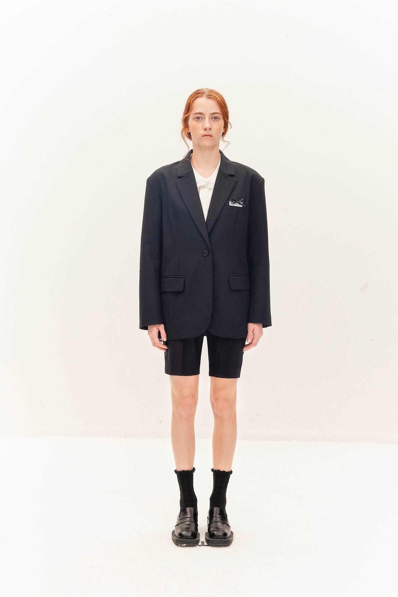 HERLIAN Black Bow-tie Casual Blazer Jacket | MADA IN CHINA