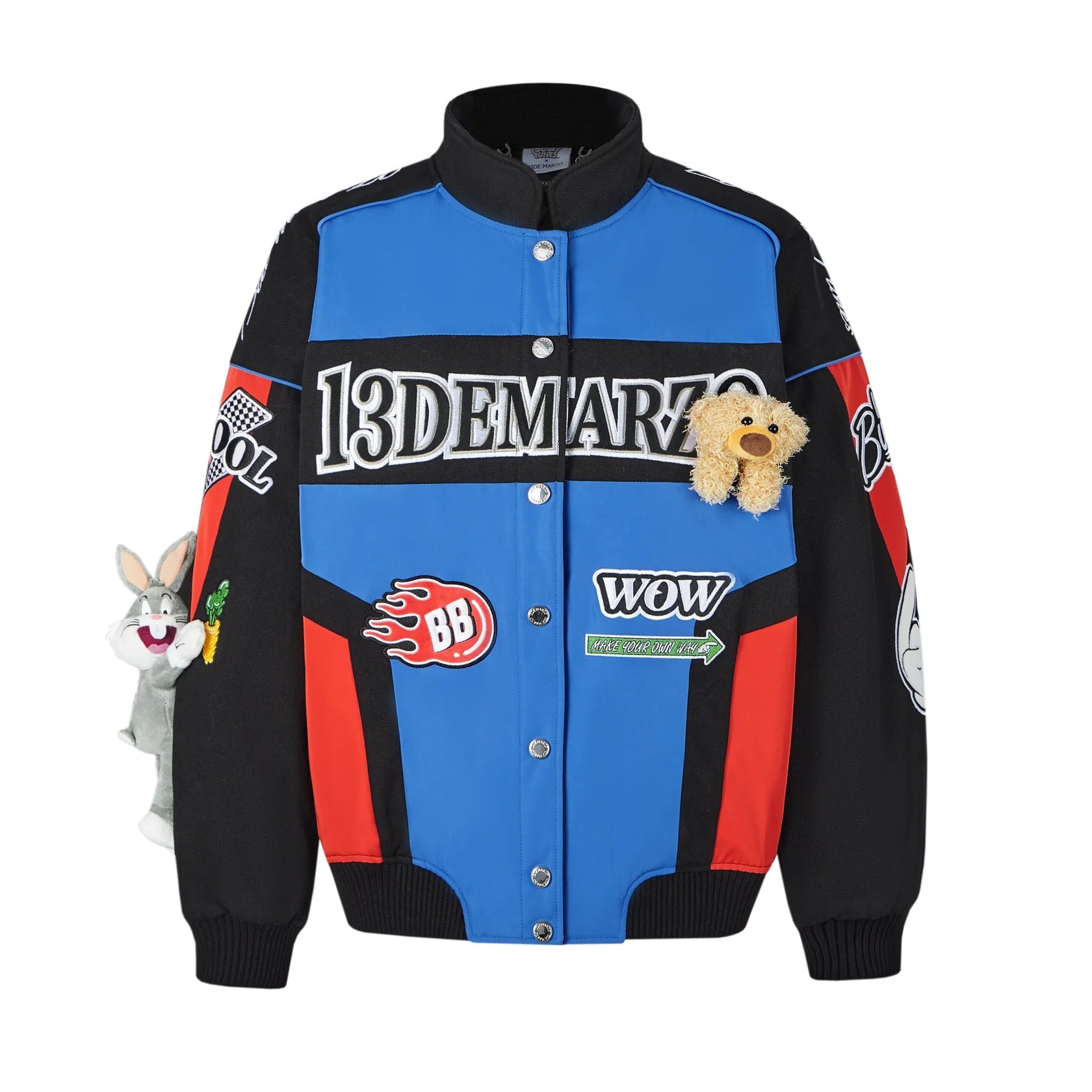 13DE MARZO Black Bugs Bunny Racing Jacket | MADA IN CHINA