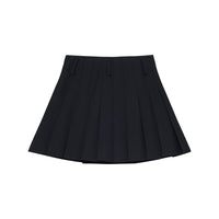 SOMESOWE Black Button Pleated Short Skirt | MADA IN CHINA