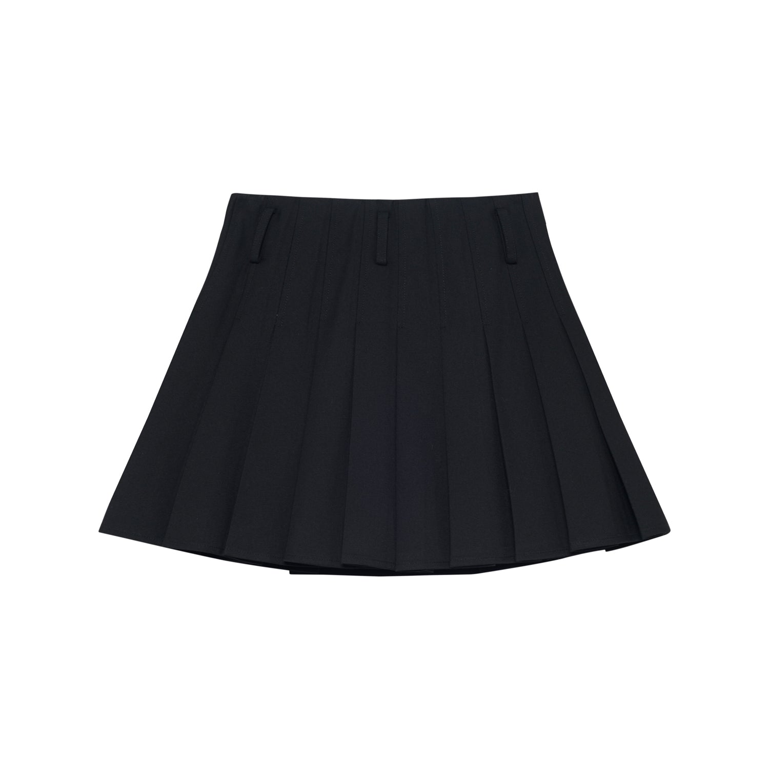 SOMESOWE Black Button Pleated Short Skirt & MADA IN CHINA