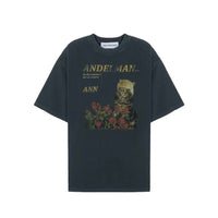 ANN ANDELMAN Black Cat Print T-Shirt | MADA IN CHINA