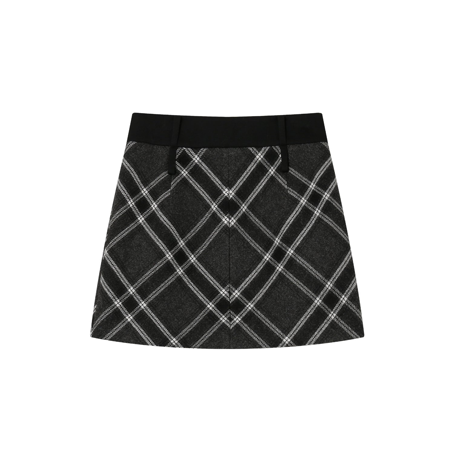 SOMESOWE Black Checkered Short Skirt | MADA IN CHINA