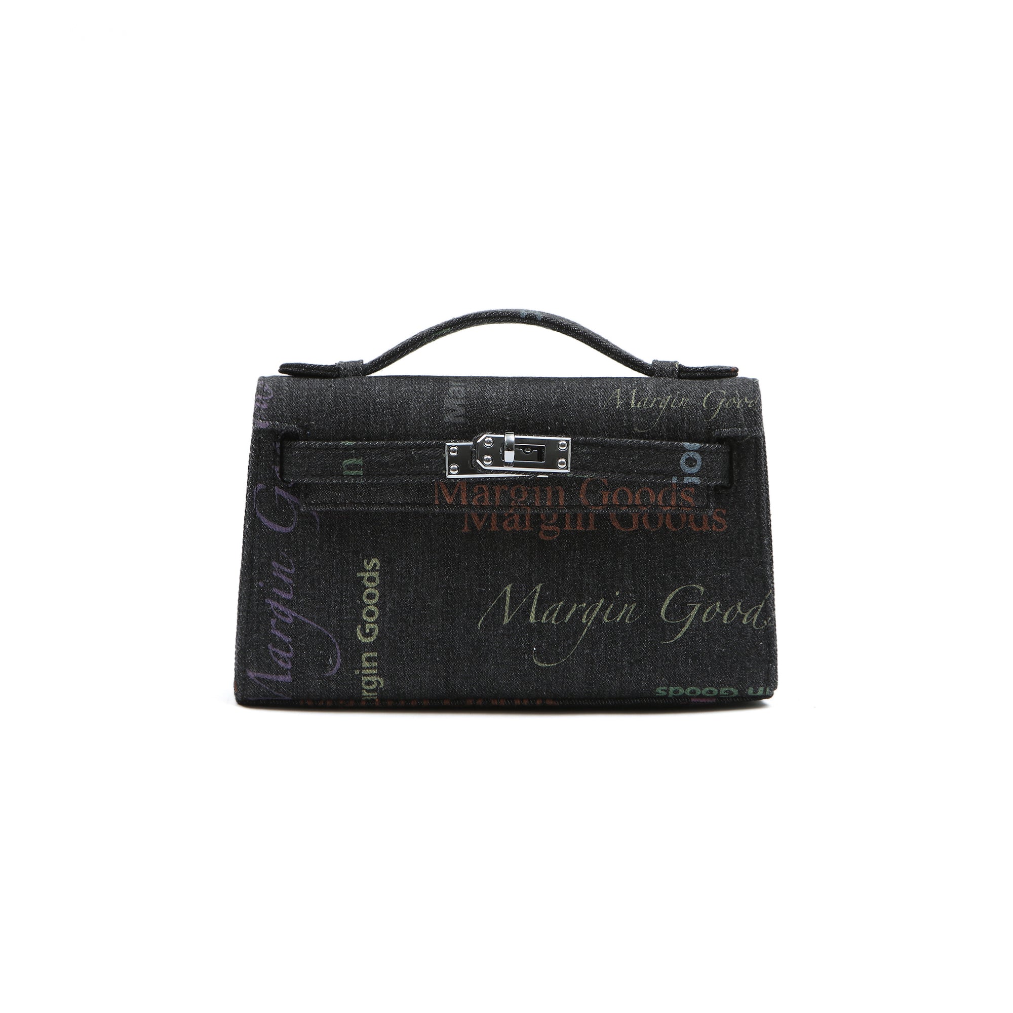 MARGIN GOODS Black Coded Print Top Handle Bag | MADA IN CHINA
