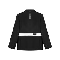 UNAWARES Black Color-Block Double-Breasted Suit | MADA IN CHINA