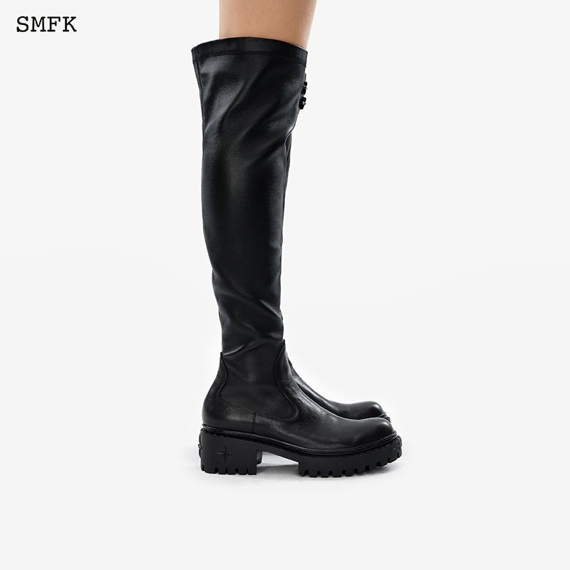 SMFK Black Compass Tall Military Boots | MADA IN CHINA