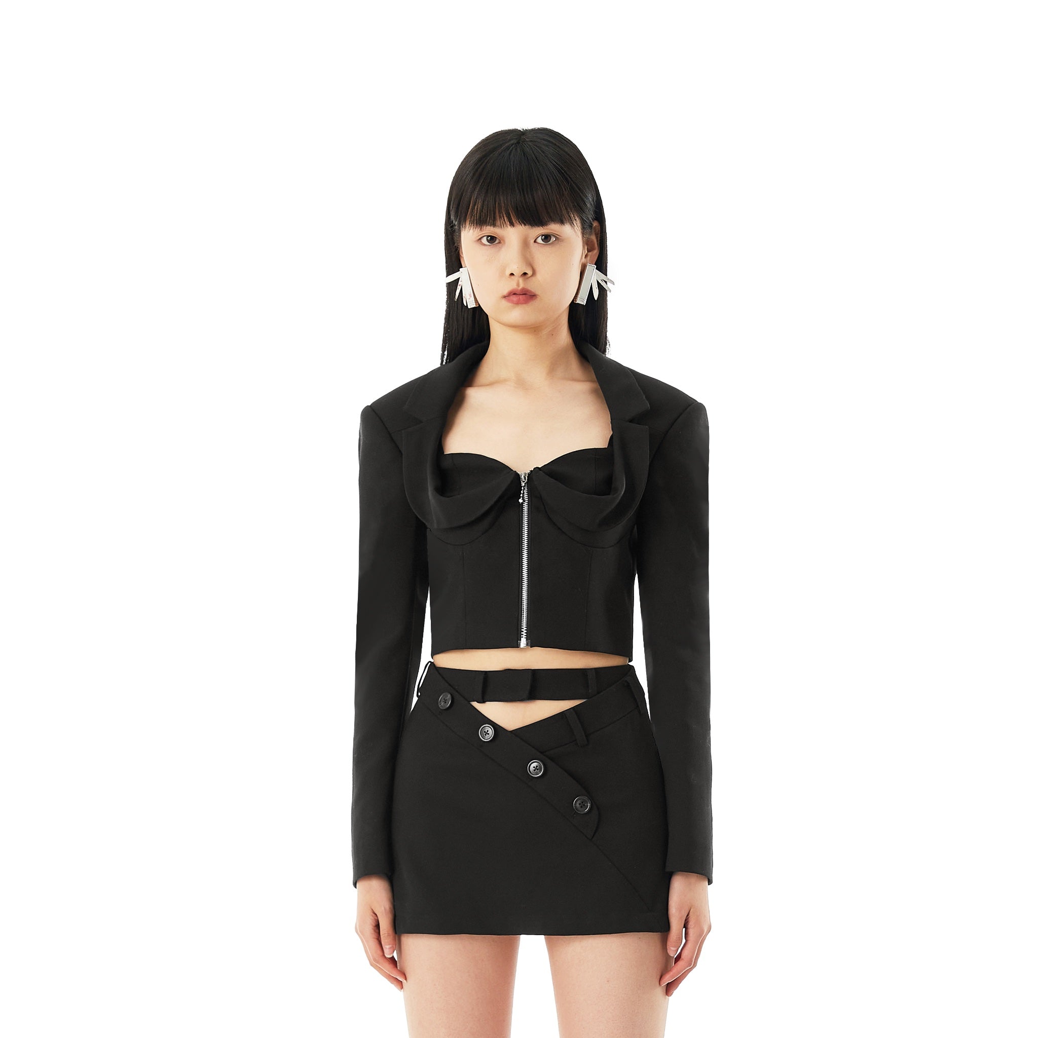 MARRKNULL Black Corset Suit Jacket | MADA IN CHINA