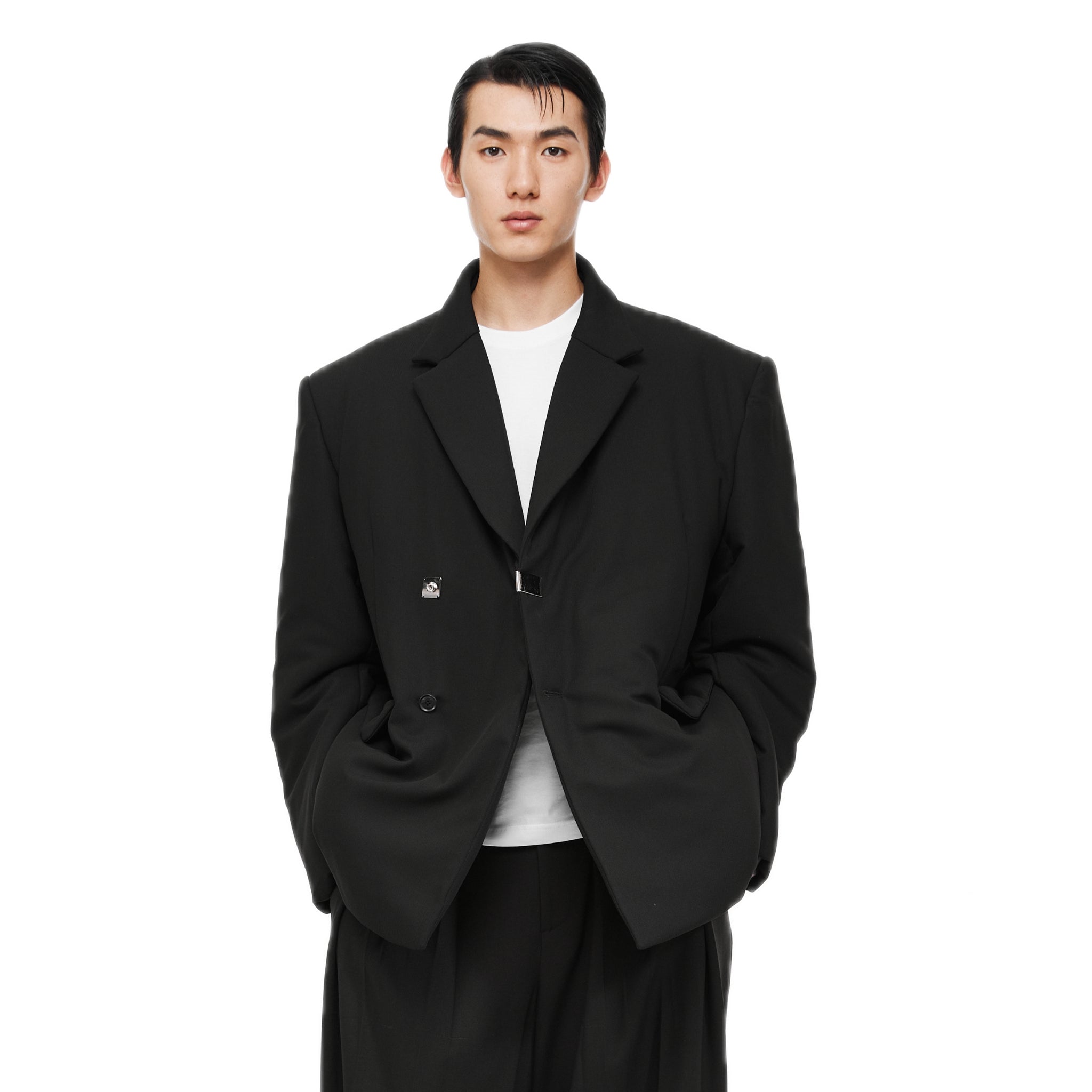 UNAWARES Black Customized Adjustable Double Breasted Suit | MADA IN CHINA