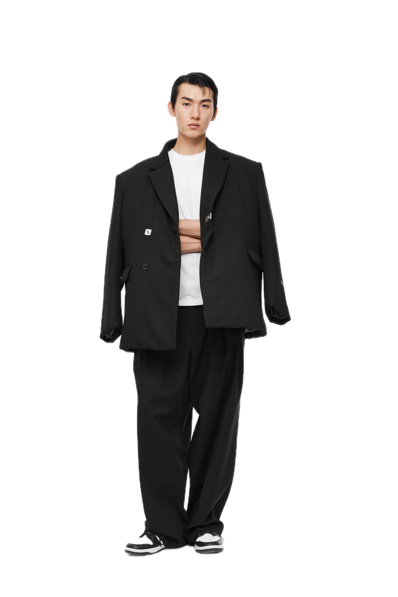 UNAWARES Black Customized Adjustable Double Breasted Suit | MADA IN CHINA