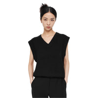UNAWARES Black Customized Logo V-neck Sweater Vest | MADA IN CHINA