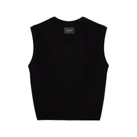 UNAWARES Black Customized Logo V-neck Sweater Vest | MADA IN CHINA