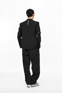 UNAWARES Black Deconstructed Double Layer Single Breasted Suit | MADA IN CHINA