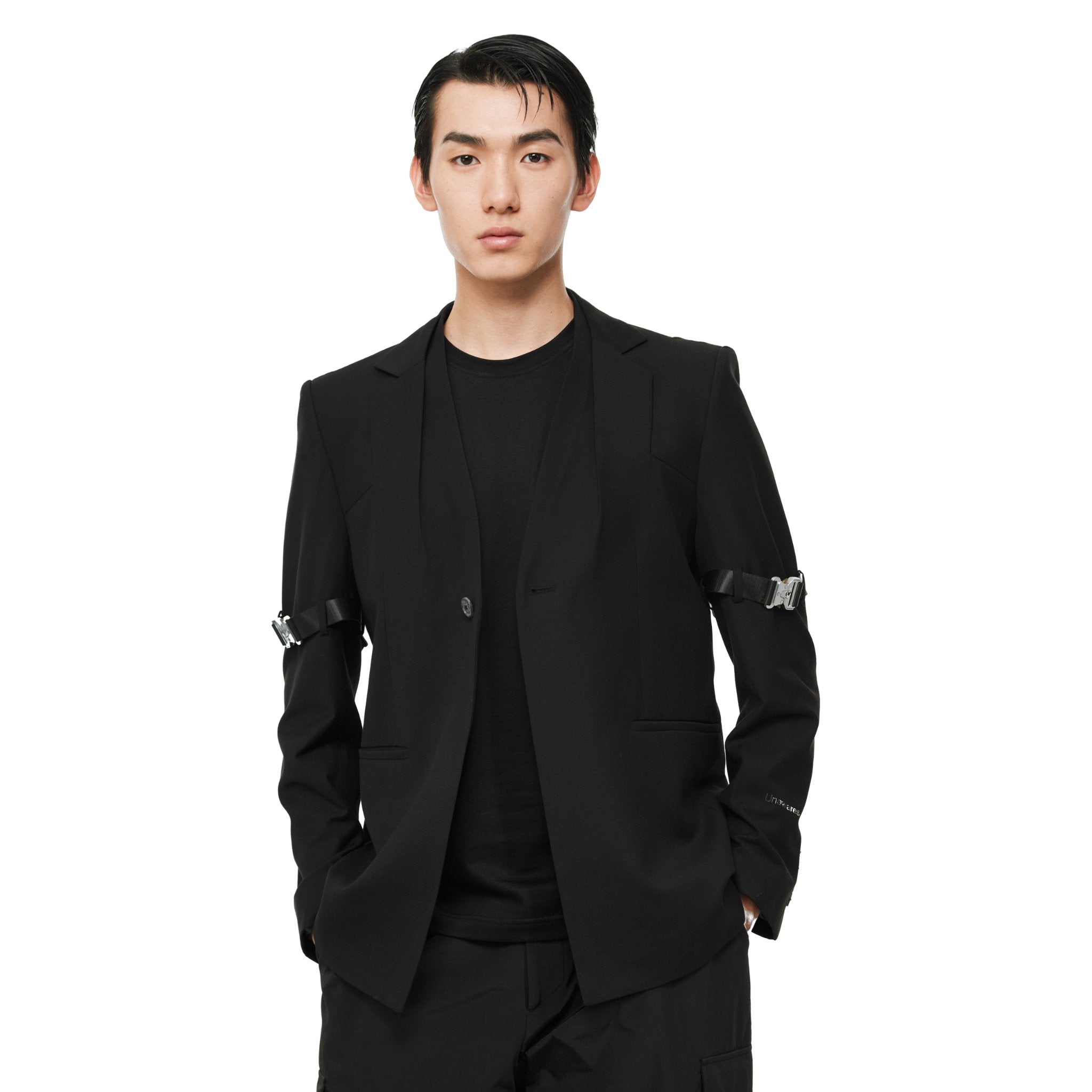 UNAWARES Black Deconstructed Double Layer Single Breasted Suit | MADA IN CHINA