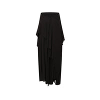 ELYWOOD Black Drape Mid-Length Montage Skirt | MADA IN CHINA
