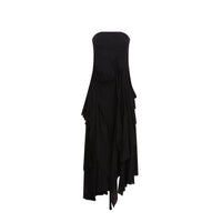 ELYWOOD Black Drawstring Corset Tube Dress | MADA IN CHINA