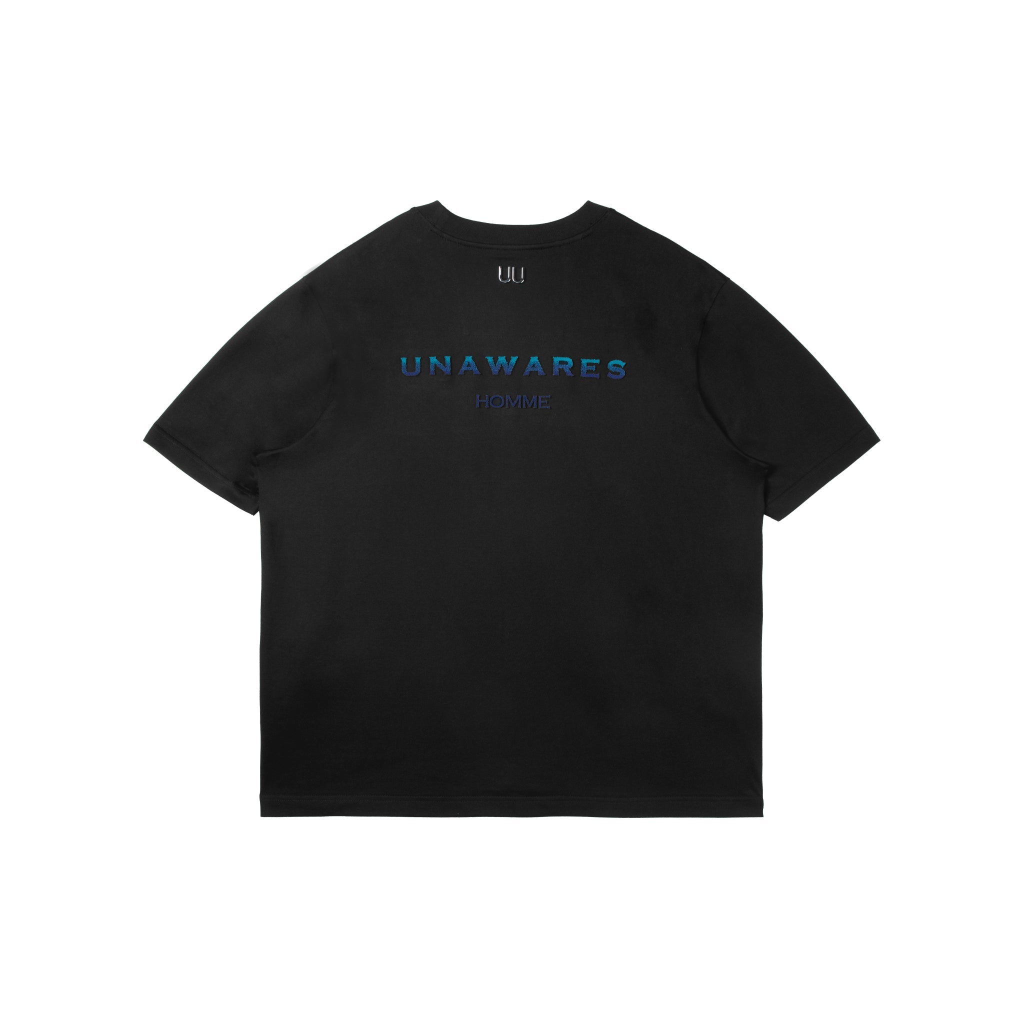 UNAWARES Black Embroidery 3D-Printing Loose Fit T-shirt | MADA IN CHINA