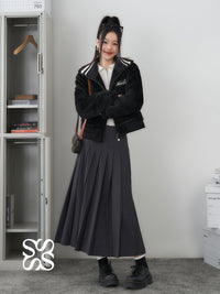 SOMESOWE Black Fake Fur Short Jacket | MADA IN CHINA