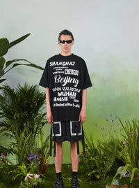 VANN VALRENCÉ Black "Five Cities Linkage" Limited Compassion T-shirt | MADA IN CHINA