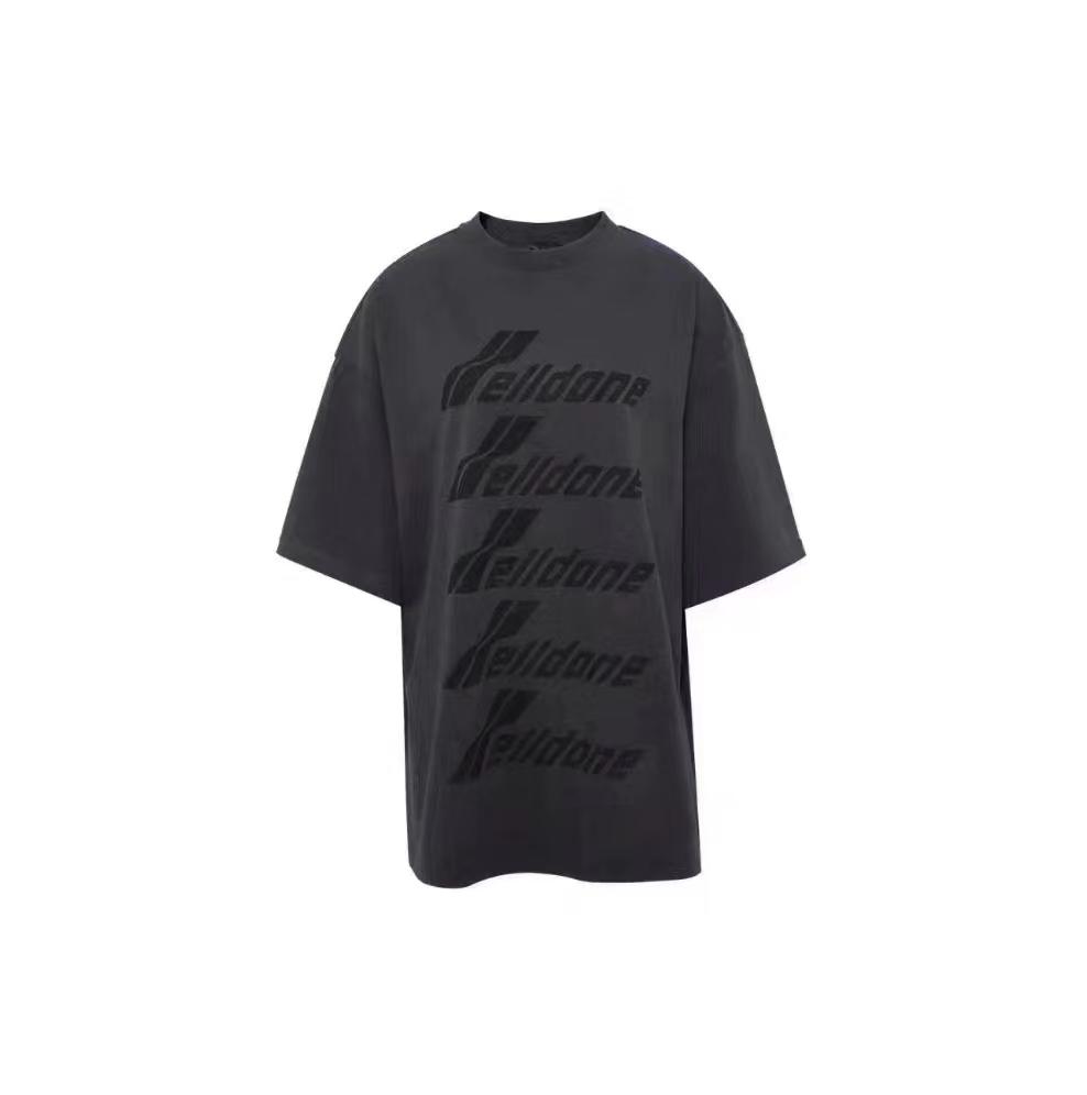 WE11DONE Black Front Logo Tee | MADA IN CHINA