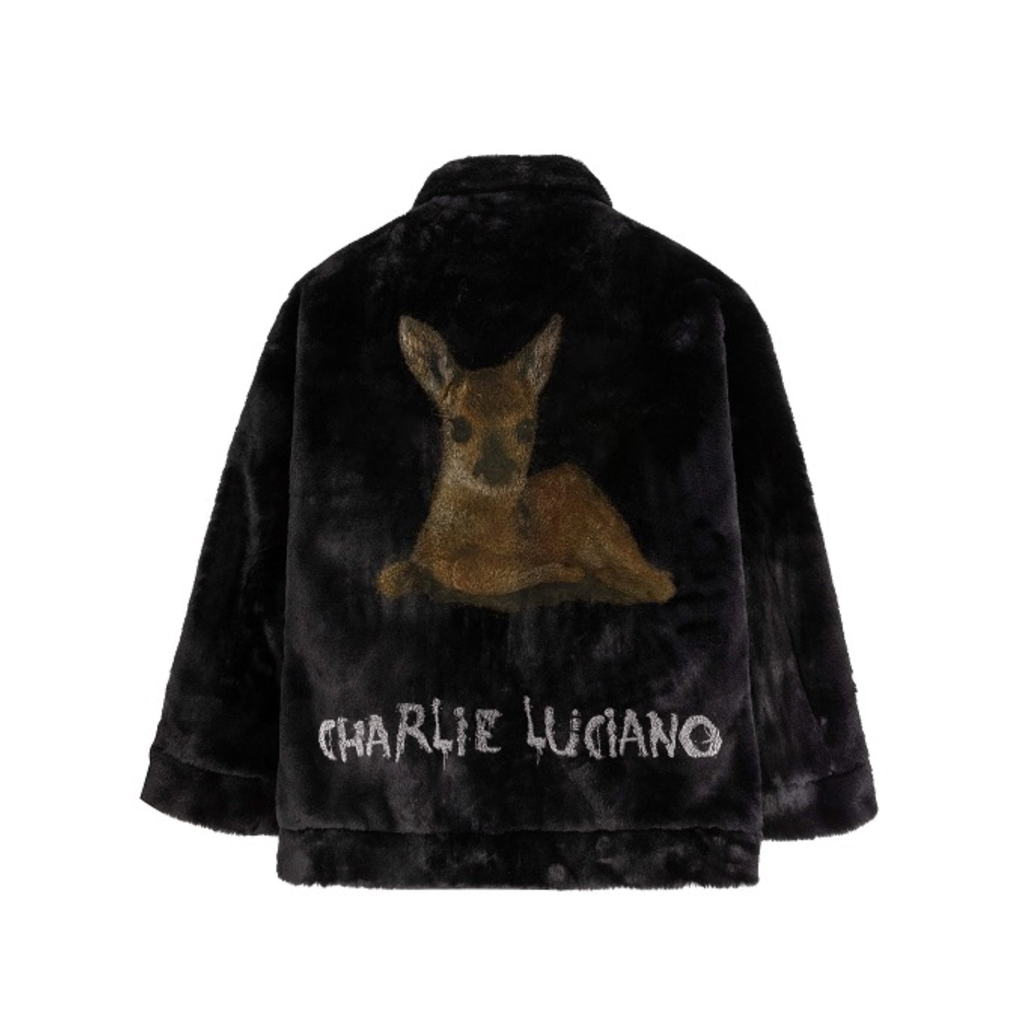 CHARLIE LUCIANO Black Fur Jacket Bambi | MADA IN CHINA