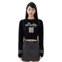 SOMESOWE Black Fuzzy Short Sweater | MADA IN CHINA
